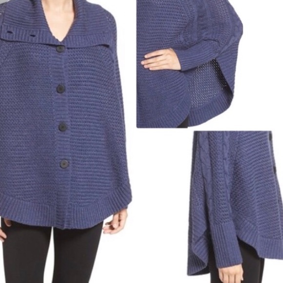 UGG-MARIBETH CABLE KNIT COCOON SWEATER CAPE - Picture 8 of 8